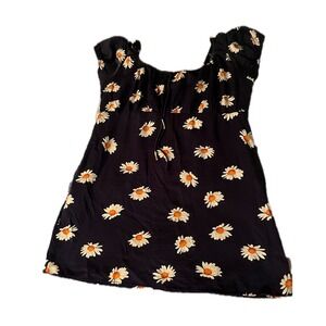 Lisa Says Gah Daisy Floral Mini Dress Babydoll Navy Empire Waist 3XL NWT